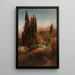 Vue depuis les hauteurs des jardins de la Villa Torlonia à Frascati, Rome - Oswald Achenbach — ingelijst kunstwerk aan de muur