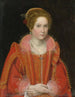 Portret van een dame op middelbare leeftijd gekleed in roze - Ottavio Leoni — weergave van het kunstwerk