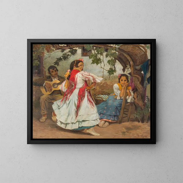 Spaanse volksdans - Otto Boyer — ingelijst kunstwerk aan de muur