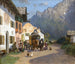 van Rue de village à Mittenwald met de Karwendelspitze - Otto Fedder — weergave van het kunstwerk