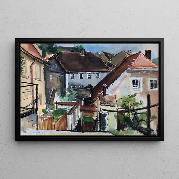 Bautzen in Saksen - Otto Geigenberger — ingelijst kunstwerk aan de muur