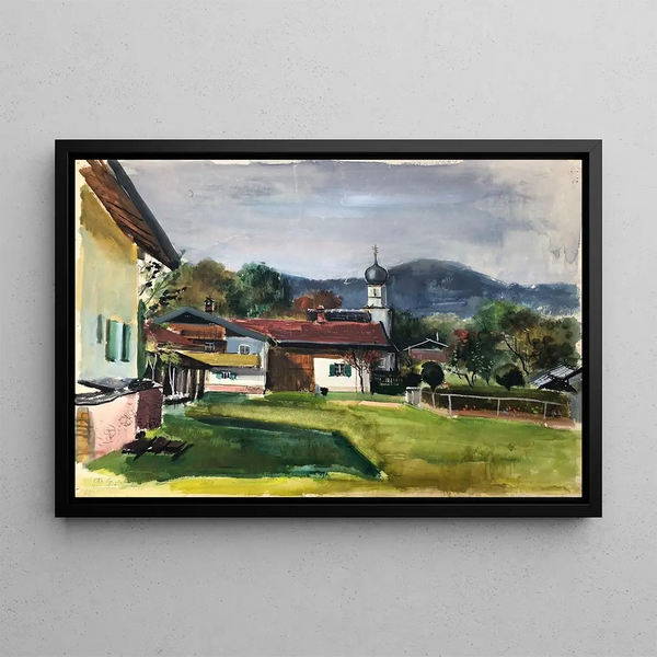 Dorp Bavarisch - Otto Geigenberger — ingelijst kunstwerk aan de muur