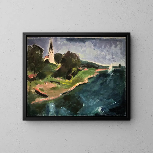 Gollenshausen at Chiemsee - Otto Geigenberger — framed artwork on a wall