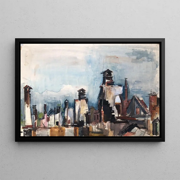 Ruïnes van de open haard in Ulm - Otto Geigenberger — ingelijst kunstwerk aan de muur