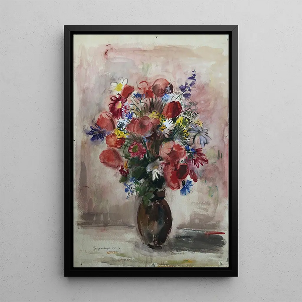 Bouquet de roses - Otto Geigenberger — framed artwork on a wall