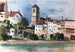Wasserburg am Inn, deel van huizen aan de Inn - Otto Geigenberger — weergave van het kunstwerk