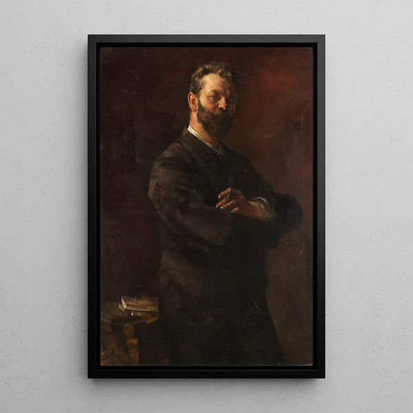Portret van de tekenleraar Arthur Haferkorn - Otto Greiner — ingelijst kunstwerk aan de muur