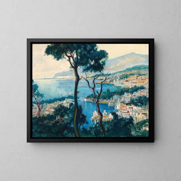 Een uitzicht op de kust van Sorrento - Otto Hamel — ingelijst kunstwerk aan de muur