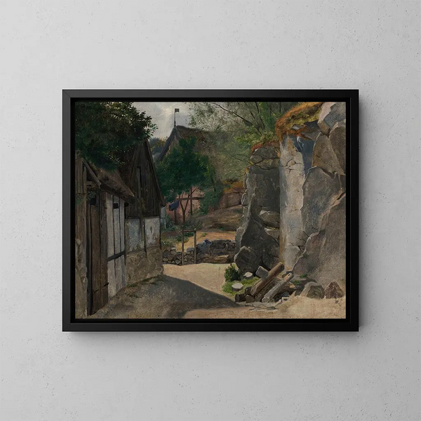 Vue de Gudhjem - Otto Haslund — ingelijst kunstwerk aan de muur