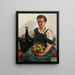 Meis met een mand fruit en een fles wijn - Otto Keck — ingelijst kunstwerk aan de muur