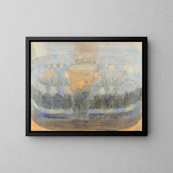 Study of composition for the preparation of prayer in the dining room - Otto Meyer-Amden — framed artwork on a wall