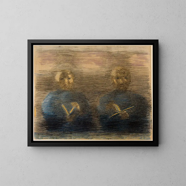 Study for a meditation in the dining room around 1928-30 - Otto Meyer-Amden — framed artwork on a wall