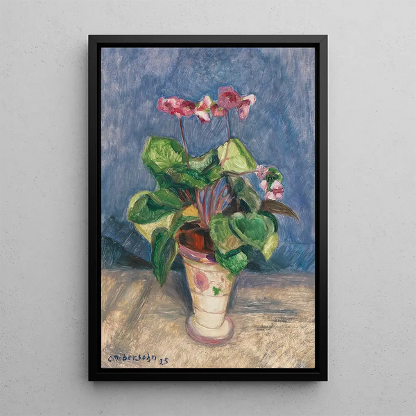 Cyclamen en bloemen - Otto Modersohn — ingelijst kunstwerk aan de muur