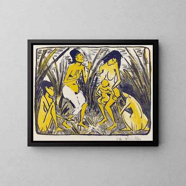 La découverte de Moïse - Otto Mueller — framed artwork on a wall