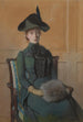 Portrait d'Elizabeth Bruel assise avec ses mains dans un manchon - Otto Scholderer — weergave van het kunstwerk