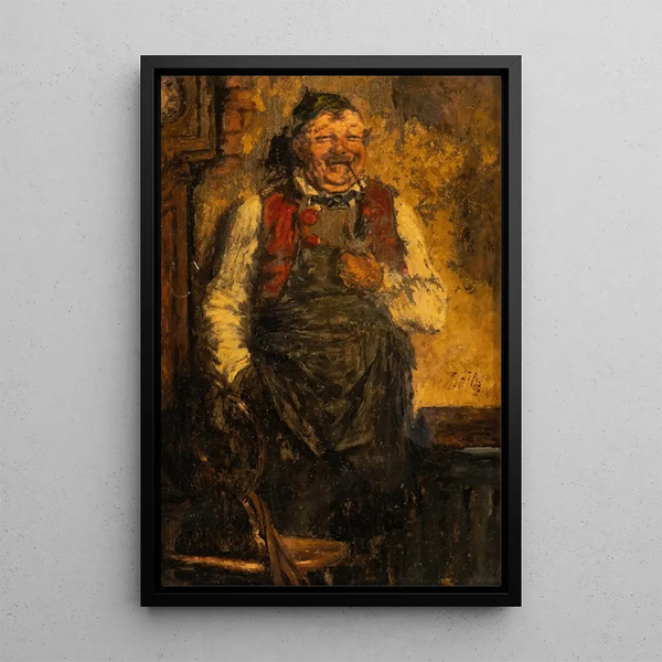 Aubergiste avec pipe - Otto Seitz — ingelijst kunstwerk aan de muur