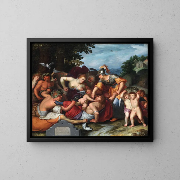 Allegory of Youth's Temptations - Otto van Veen — framed artwork on a wall