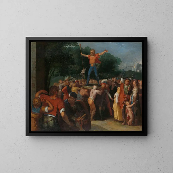 Brinno elevated on the shield - Otto van Veen — framed artwork on a wall