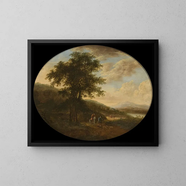 Italiaans landschap - Ottomar Hackius — ingelijst kunstwerk aan de muur