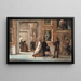 Binnen schilderij met bezoekers in het Palazzo Pitti in Florence - P. C. Skovgaard — ingelijst kunstwerk aan de muur