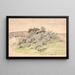 Landschap met struiken - P. C. Skovgaard — ingelijst kunstwerk aan de muur