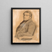 portret van een corpul man zittend op half lengte, in drie kwart naar links - P. C. Skovgaard — ingelijst kunstwerk aan de muur