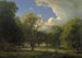 Zomermiddag met een tijdelijke bui, het hertenkamp in Jægersborg ten noorden van Kopenhagen - P. C. Skovgaard — weergave van het kunstwerk