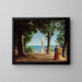 Vue op Kullen vanaf een tuinterras met standbeelden - P. C. Skovgaard — ingelijst kunstwerk aan de muur