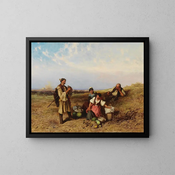 Repos dans le champ - Pál Böhm — framed artwork on a wall