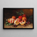 Natuurstudie met sinaasappels, pruimen en kastanjes - Pál Böhm — ingelijst kunstwerk aan de muur