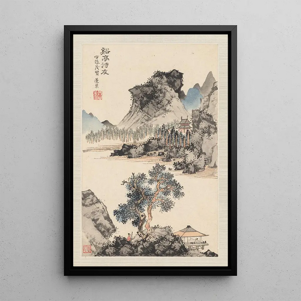 Landscapes after the Old Masters Pl5 - Pan Gongshou — framed artwork on a wall