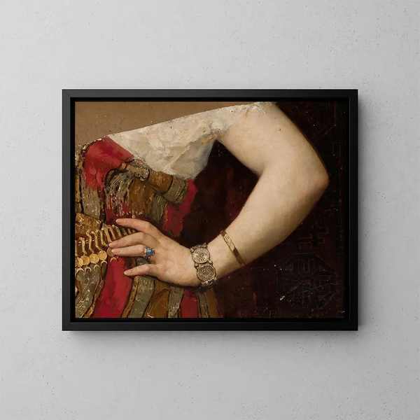 Fragment of the portrait of Matylda Godebska - Pantaleon Szyndler — framed artwork on a wall