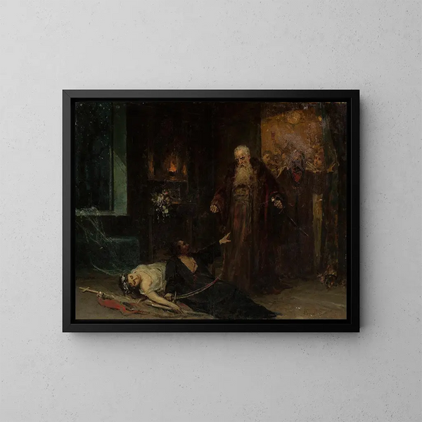 Scene of murder - Pantaleon Szyndler — framed artwork on a wall
