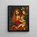 van het Madonna en Kind met een engel - Paolo Morando Cavazzola — ingelijst kunstwerk aan de muur