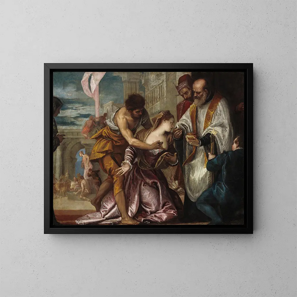 Het martelaarschap en de laatste communie van heilige Lucia - Paolo Véronèse — ingelijst kunstwerk aan de muur