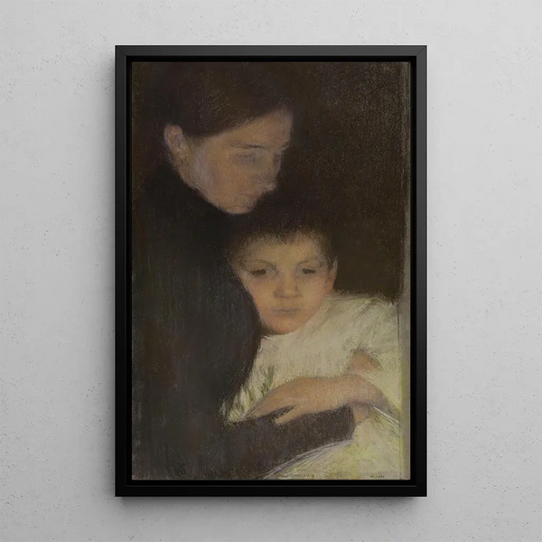 Vrouw en kind - Pascal-Adolphe-Jean Dagnan-Bouveret — ingelijst kunstwerk aan de muur