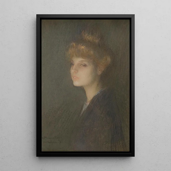 Portrait of a woman - Pascal-Adolphe-Jean Dagnan-Bouveret — framed artwork on a wall