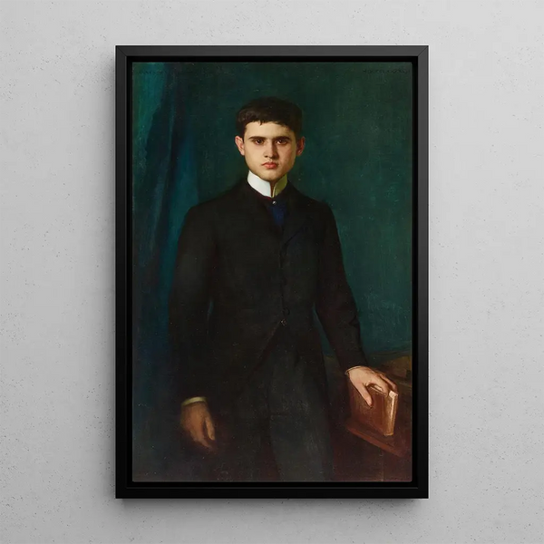 Portrait painting of Joannes de Stuers at 20 years old - Pascal-Adolphe-Jean Dagnan-Bouveret — framed artwork on a wall