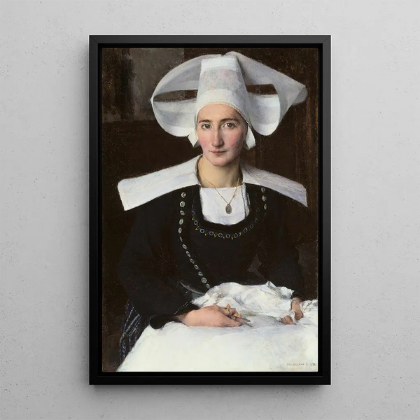 Vrouw uit Bretagne - Pascal-Adolphe-Jean Dagnan-Bouveret — ingelijst kunstwerk aan de muur
