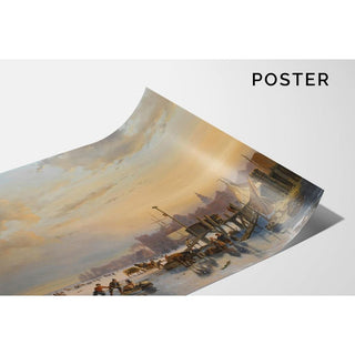 Patineurs sur l'IJ, Amsterdam - Nicolaas Johannes Roosenboom | Reproduction Tableau Décoration murale affiche copie