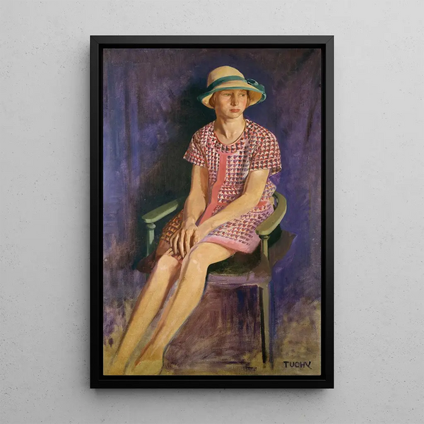 Portrait de Biddy Campbell fille du 2e Lord Glenavy - Patrick Joseph Tuohy — ingelijst kunstwerk aan de muur