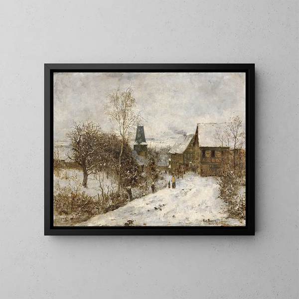 Winter Oberweimar painting - Paul Baum — framed artwork on a wall