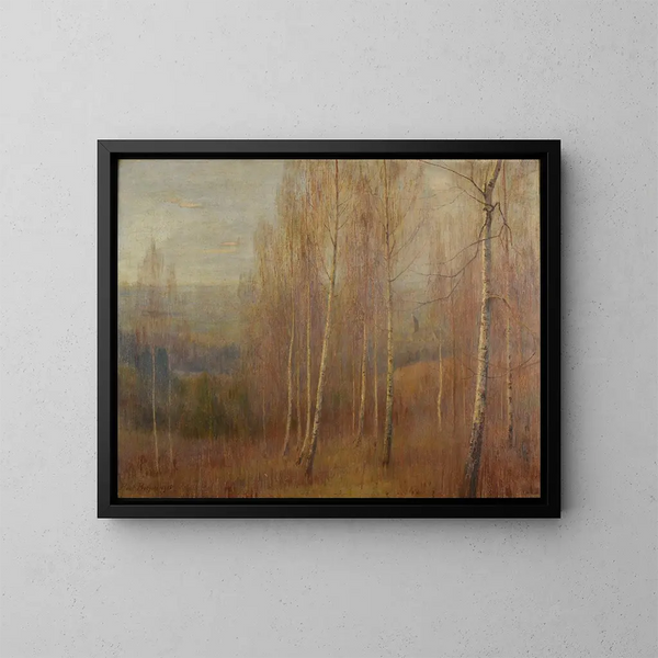Les Bouleaux en hiver - Paul Bocquet — framed artwork on a wall