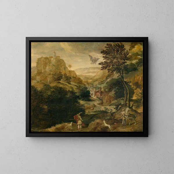 The Rape of Ganymede - Paul Bril — framed artwork on a wall