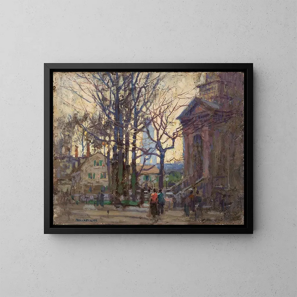 A street in Gloucester - Paul Cornoyer — framed artwork on a wall
