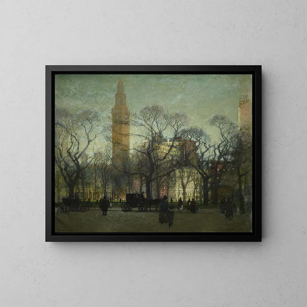 L'après-midi à Madison Square - Paul Cornoyer — framed artwork on a wall