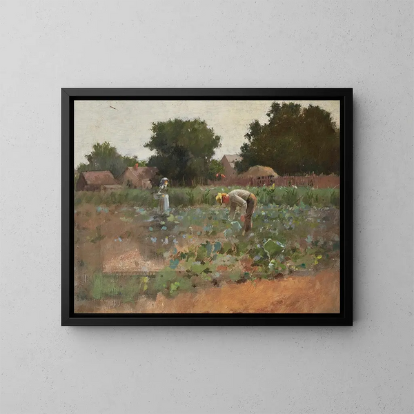 Cabbage Field - Paul Cornoyer — framed artwork on a wall