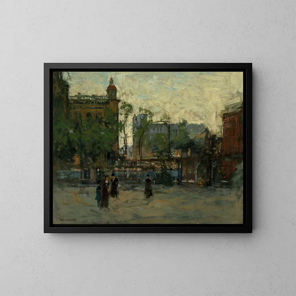 Empire de soirée, parc de New York - Paul Cornoyer — framed artwork on a wall