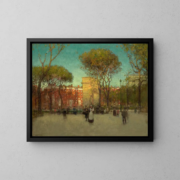 Washington Square, New York - Paul Cornoyer — framed artwork on a wall