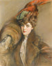 Dame au chapeau de plumes - Paul César Helleu — weergave van het kunstwerk